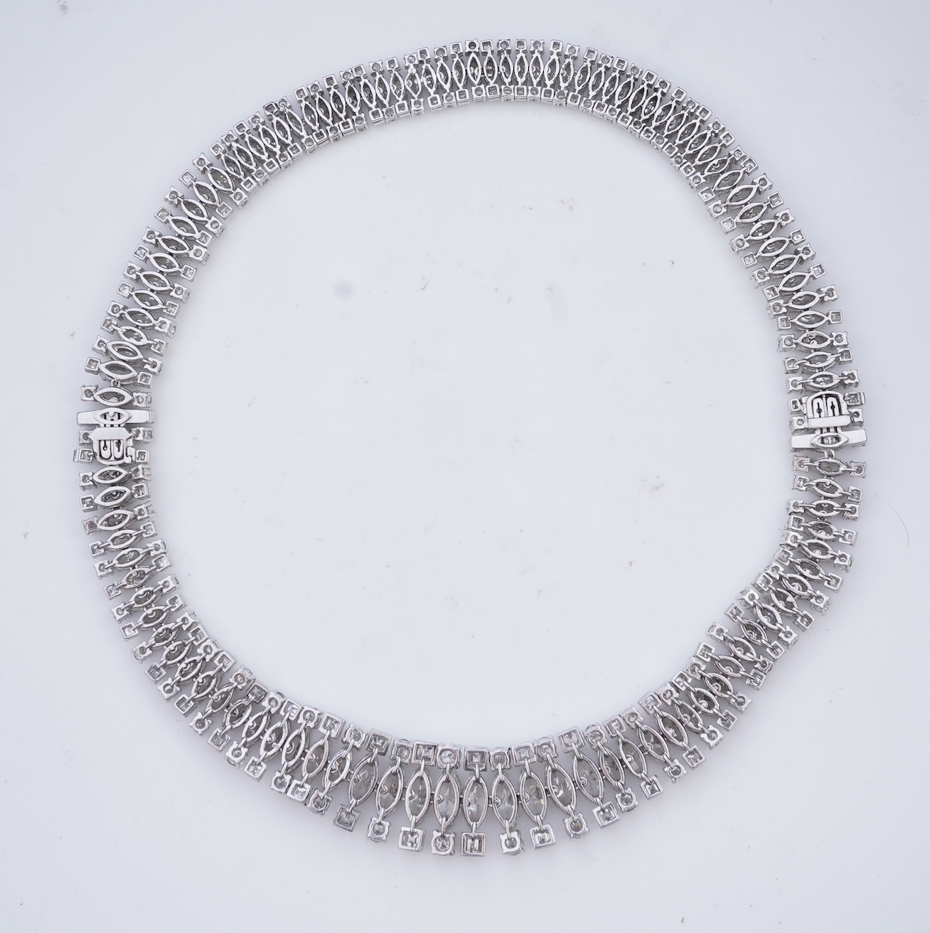 An impressive diamond collar, mid 20th century